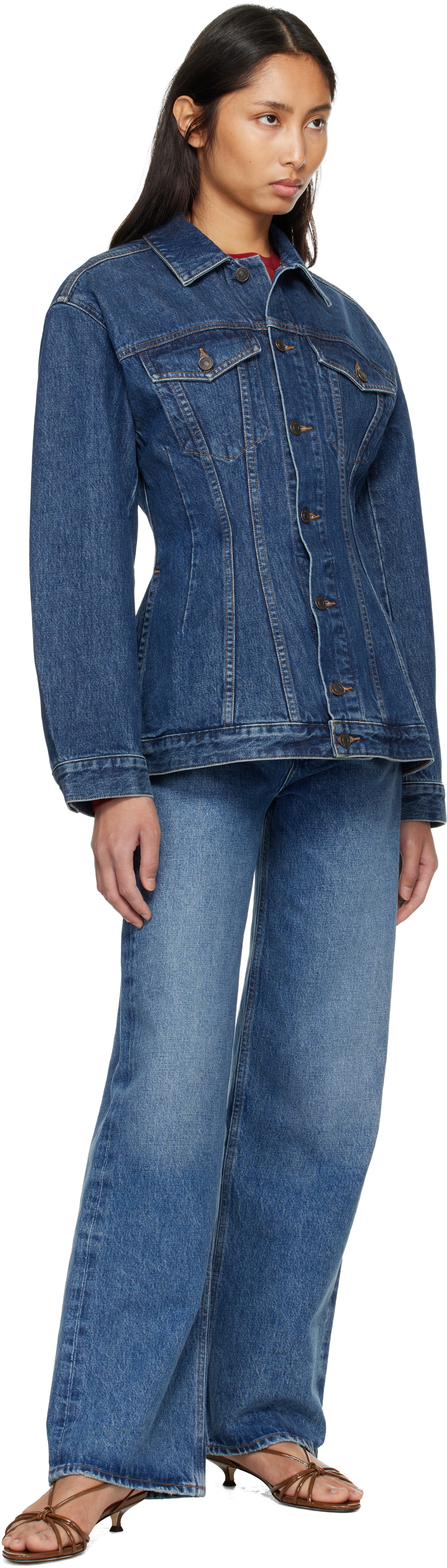 AGOLDE Navy Myra Denim Jacket