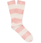 Mr P. - Ribbed Striped Cotton-Blend Socks - Antique rose
