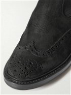 Tricker's - Henry Nubuck Brogue Chelsea Boots - Black