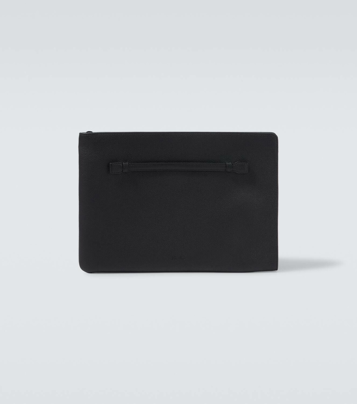 Extra Pouch L29 Ostrich Leather Blue Navy/Onyx | Loro Piana US