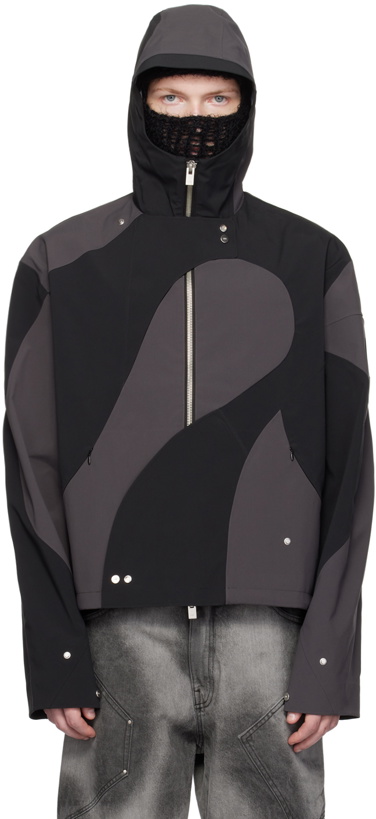 Photo: HELIOT EMIL Black & Gray Trident Technical Jacket