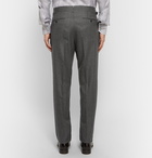 TOM FORD - Grey Birdseye Wool and Silk-Blend Flannel Suit Trousers - Gray