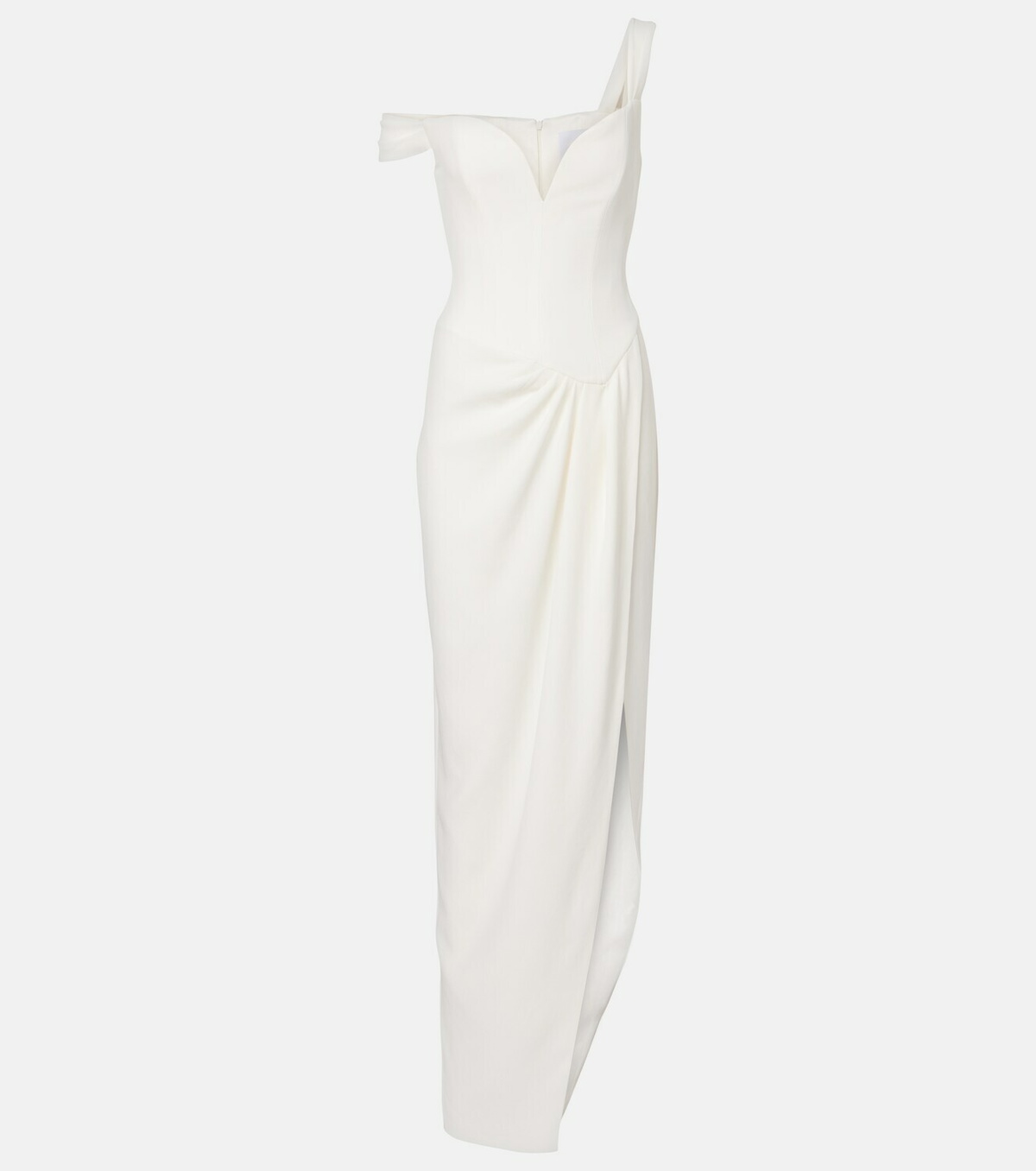 Alex Perry Bridal draped off-shoulder crêpe corset gown