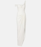 Alex Perry Bridal draped off-shoulder crêpe corset gown