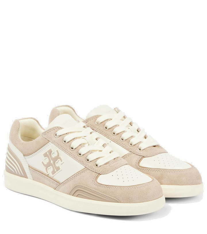 Photo: Tory Burch Clover Court suede and leather sneakers