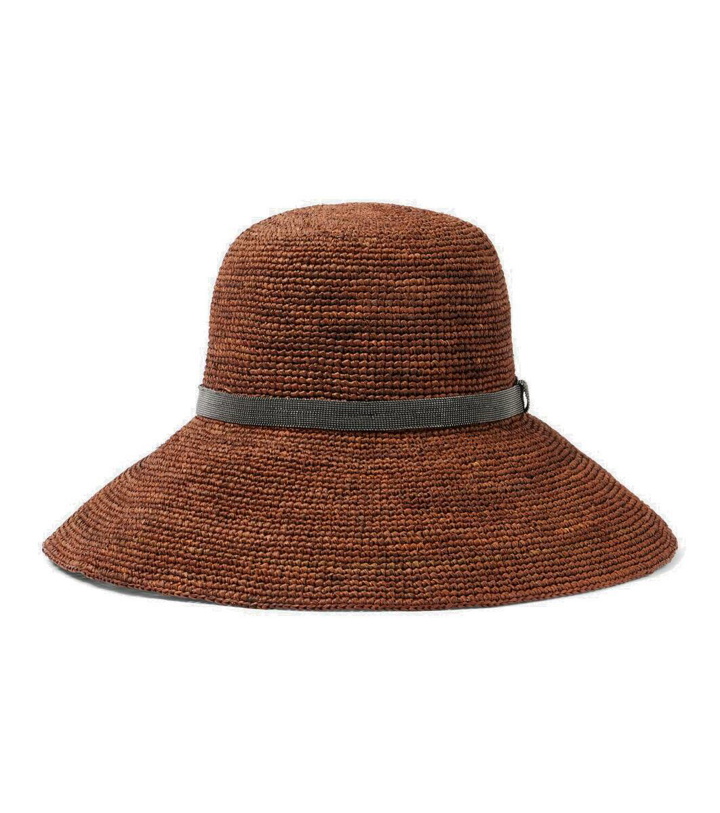 Photo: Brunello Cucinelli Monili-embellished straw sun hat