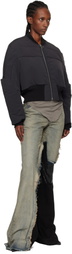 Rick Owens Black Concordians Girdered Cropped Bomber Down Jacket