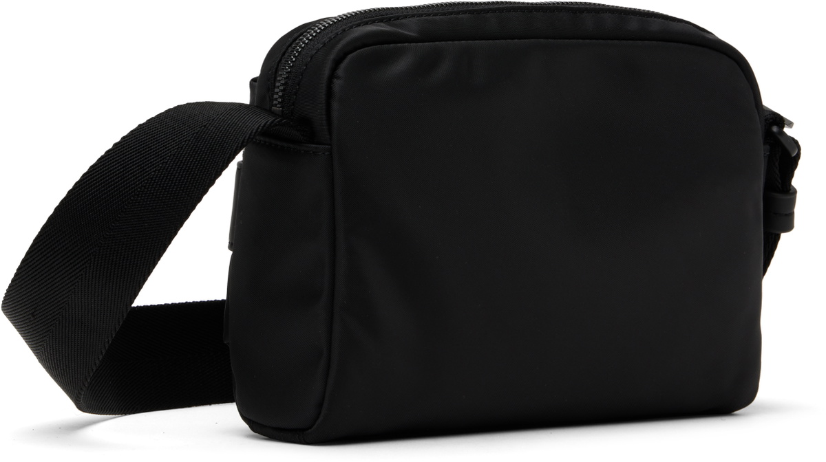 Hugo Black Stacked-Logo Twill Crossbody Bag