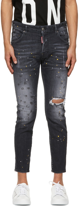 Photo: Dsquared2 Black Paint Skater Jeans