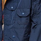 Engineered Garments Men's Atlantic Parka Jacket in Dark Navy Memory Polyester