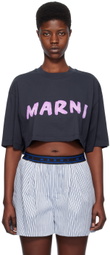 Marni Navy Cropped T-Shirt