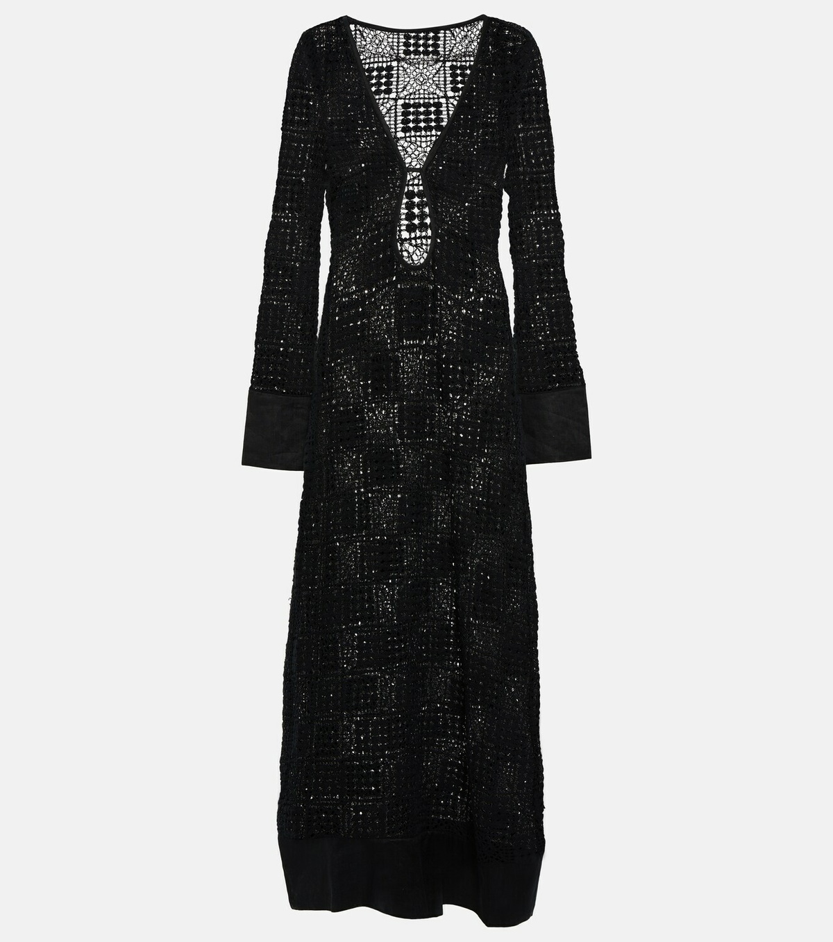 sir crochet dress SIR. Illaria Crocheted Cotton Midi Dress