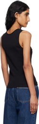 Maison Kitsuné Black 'Baby Fox' Ribbed Tank Top