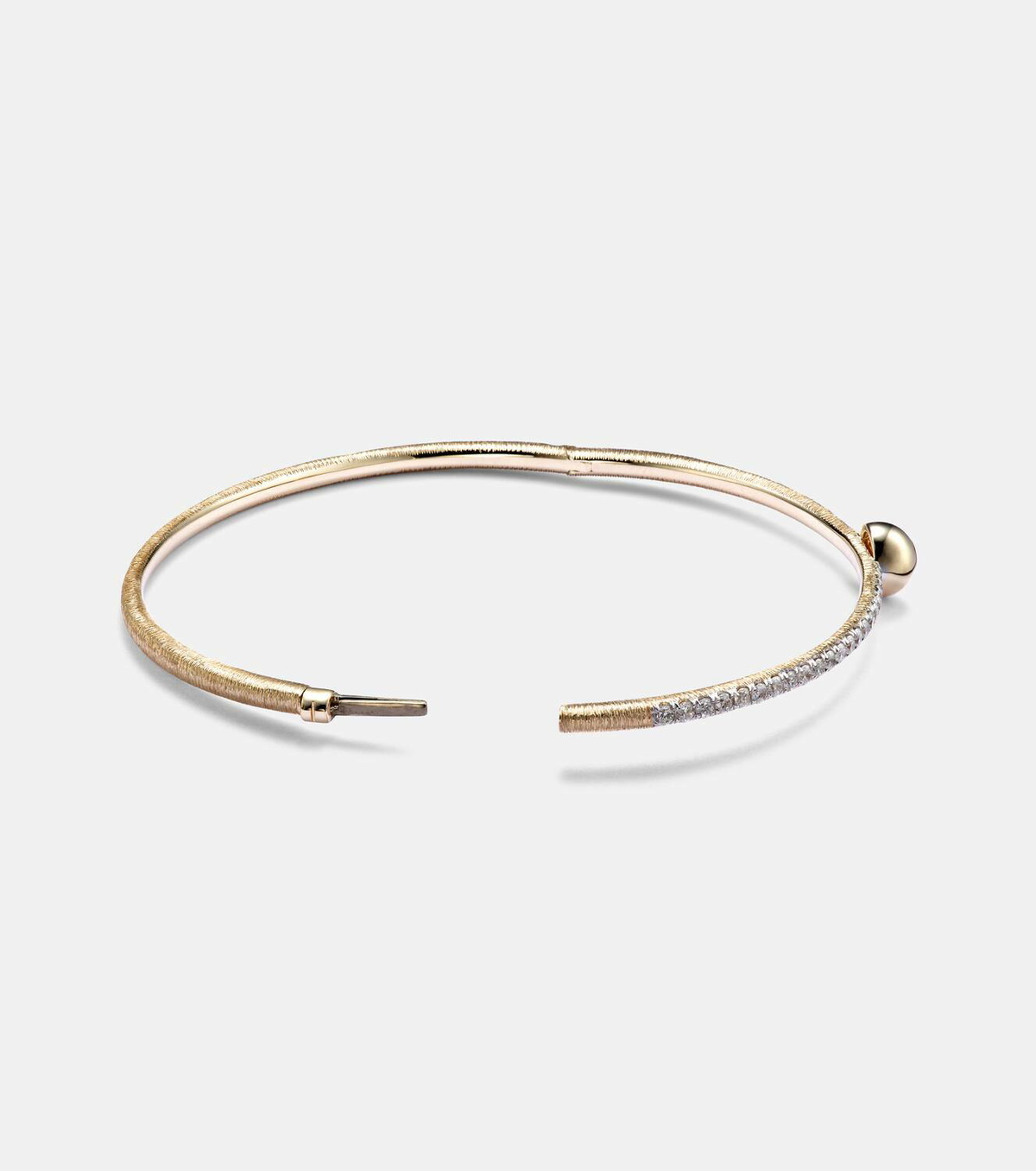 Rainbow K Ball 14kt gold bangle with diamonds