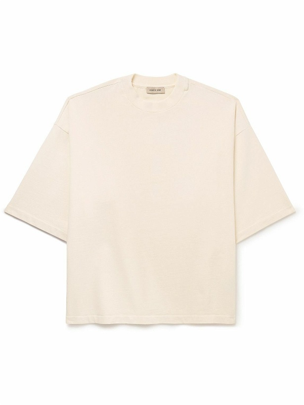 Photo: Fear of God - Oversized Printed Cotton-Jersey T-Shirt - Neutrals