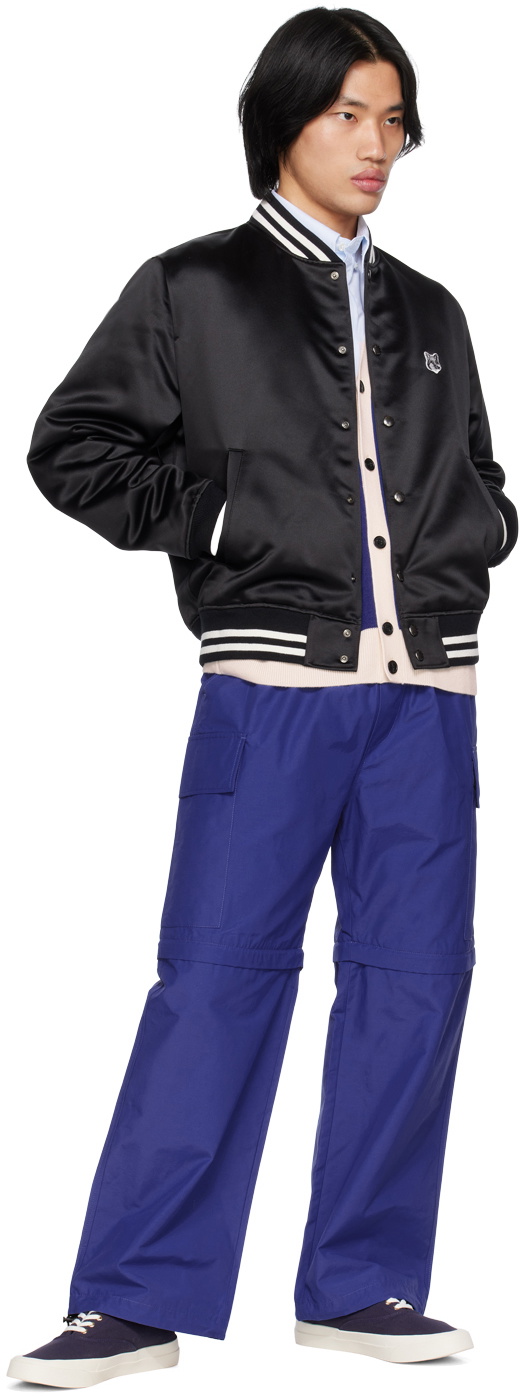 Maison Kitsuné Black Fox Head Bomber Jacket