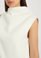 Khaite Astor High-neck Crepe Mini Dress White