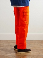 Randy's Garments - Straight-Leg Mesh-Panelled Cotton-Ripstop Cargo Trousers - Orange