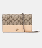 Gucci GG Marmont leather-trimmed wallet on chain