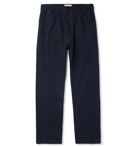 Folk - Navy Tapered Linen and Cotton-Blend Trousers - Navy