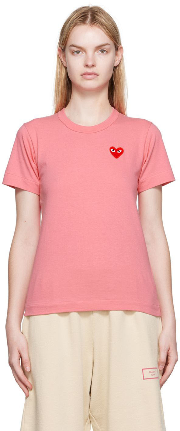 COMME des GARÇONS PLAY Pink Heart Patch T-Shirt