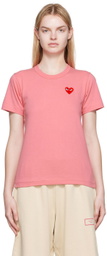 COMME des GARÇONS PLAY Pink Heart Patch T-Shirt