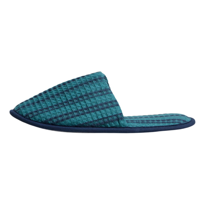 Photo: HAY Waffle Slippers in Stripe Petrol Blue
