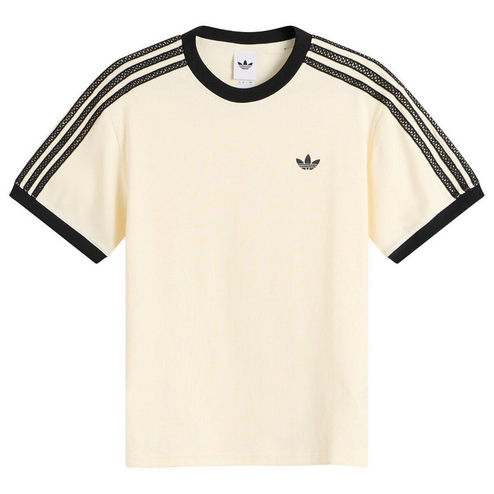 Photo: Adidas Women's 3 Stripes T-Shirt in Cream White