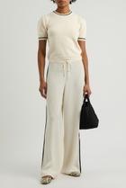 Frame Stripe-trim Cashmere T-shirt Cream