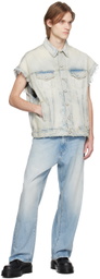 R13 Blue Oversized Denim Vest