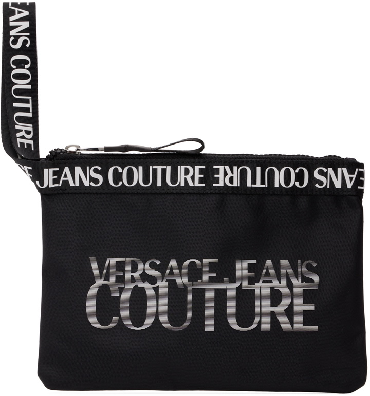 Photo: Versace Jeans Couture Black Striped Logo Pouch