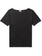 SAINT LAURENT - Slub Linen T-Shirt - Black - S