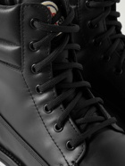 Moncler - Vancouver Striped Leather Hiking Boots - Black