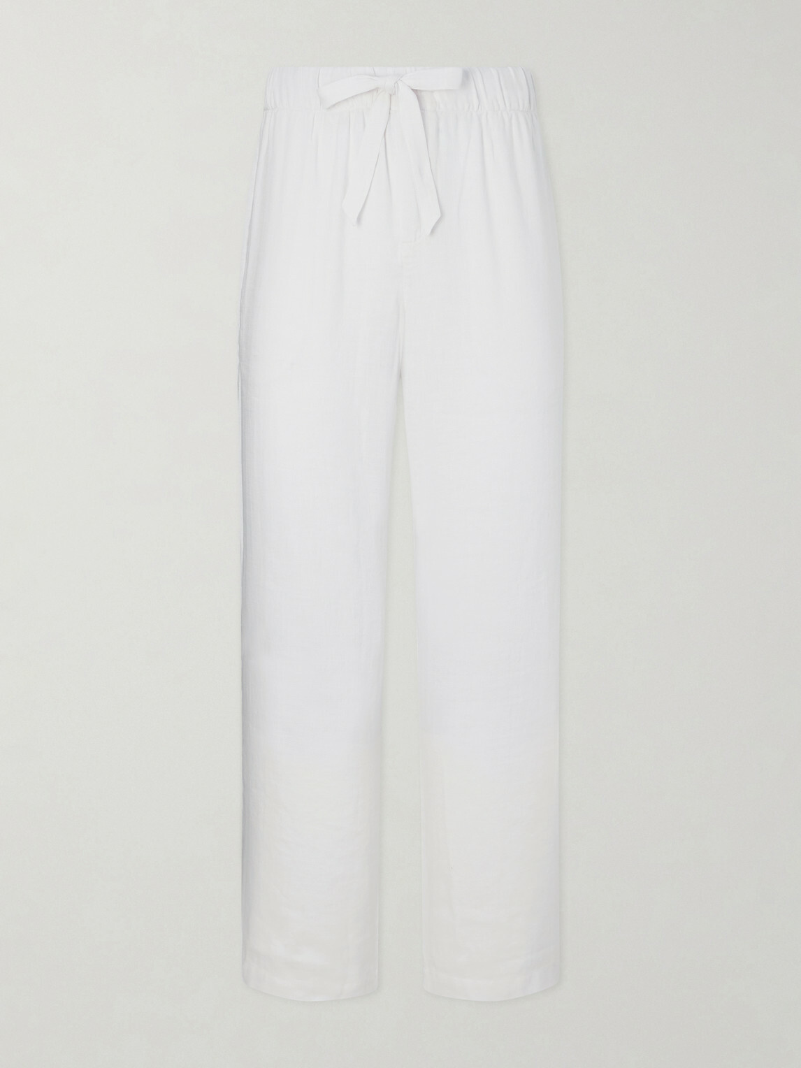 Frescobol Carioca - Luan Straight-Leg Linen and Cotton-Blend Drawstring Trousers - White