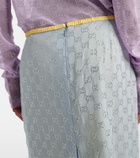 Gucci GG embellished silk-blend midi skirt