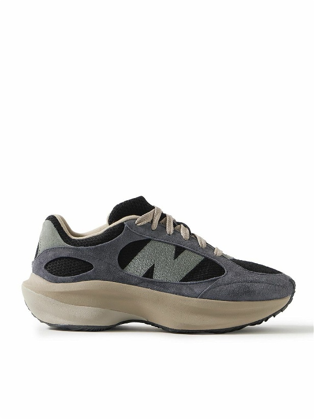 Photo: New Balance - WRPD Runner Logo-Embroidered Suede and Mesh Sneakers - Blue