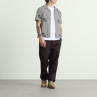 Universal Works Men's Hand Embroidered Stripe Road Shirt in Grey