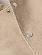 Givenchy - Padded Logo-Embellished Full-Grain Nubuck Bomber Jacket - Neutrals