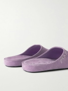 Marni - Logo-Embroidered Suede Slides - Purple