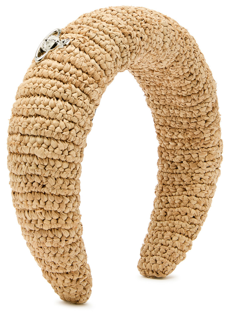 Vivienne Westwood Orb Raffia Headband - Beige - One Size