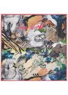 Vivienne Westwood Free World Printed Silk Scarf - Beige - One Size