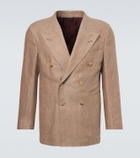 Rubinacci Herringbone linen and wool blazer