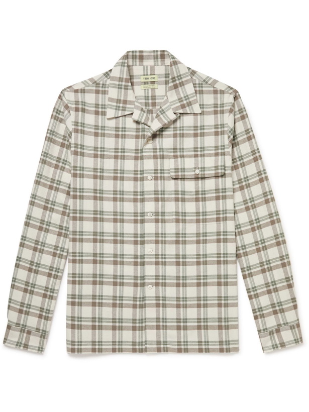 Photo: De Bonne Facture - Camp-Collar Checked Cotton-Flannel Shirt - Neutrals
