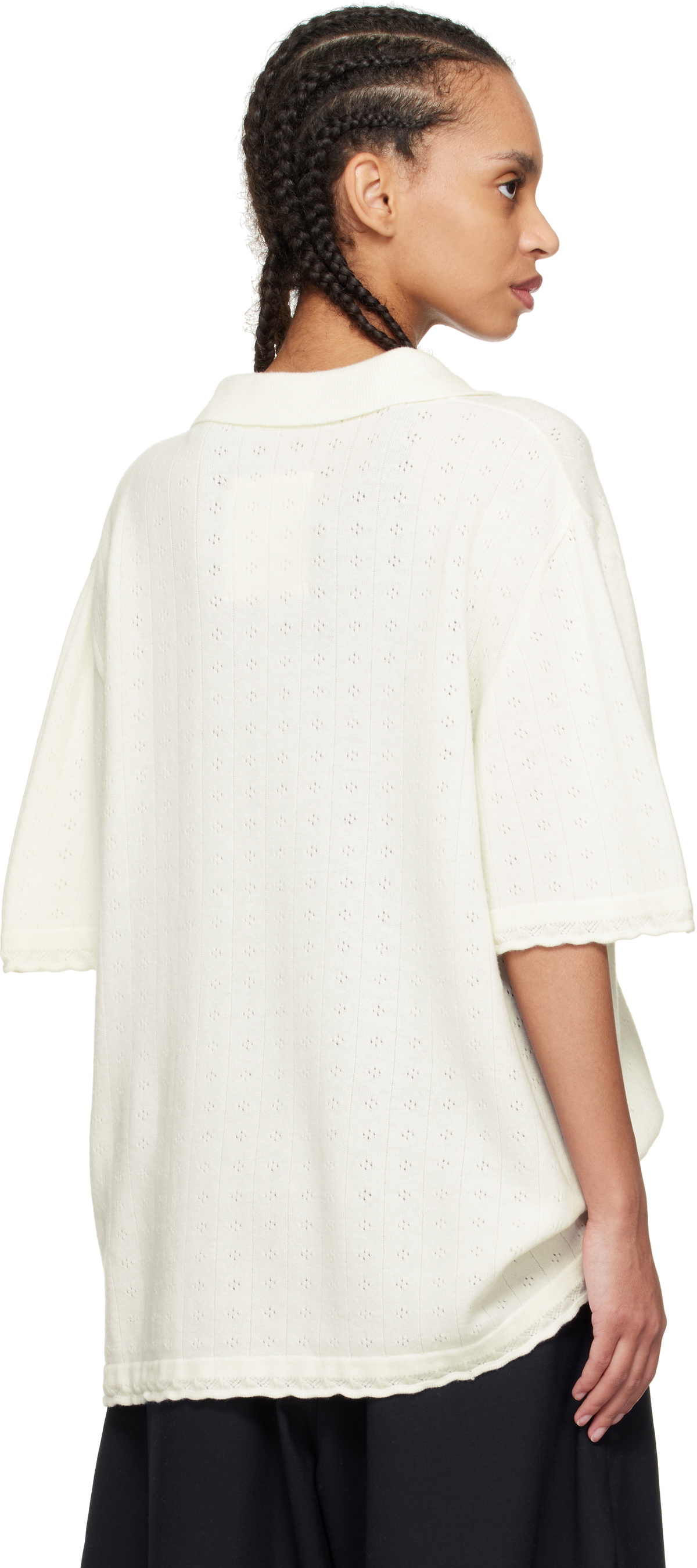 Cordera Off-White Merino Pointelle Polo