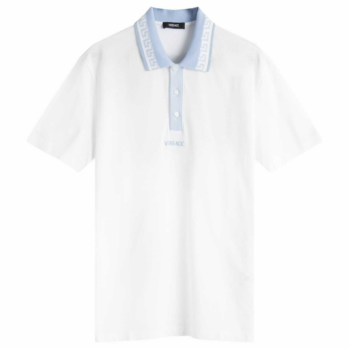 Photo: Versace Men's Embroidered Polo Shirt in White