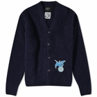 Howlin by Morrison Men's Howlin' x DJ Harvey Alpaca Mohair Cardigan in Mamba Black