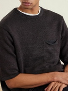 Inis Meáin - Knitted Linen T-Shirt - Brown