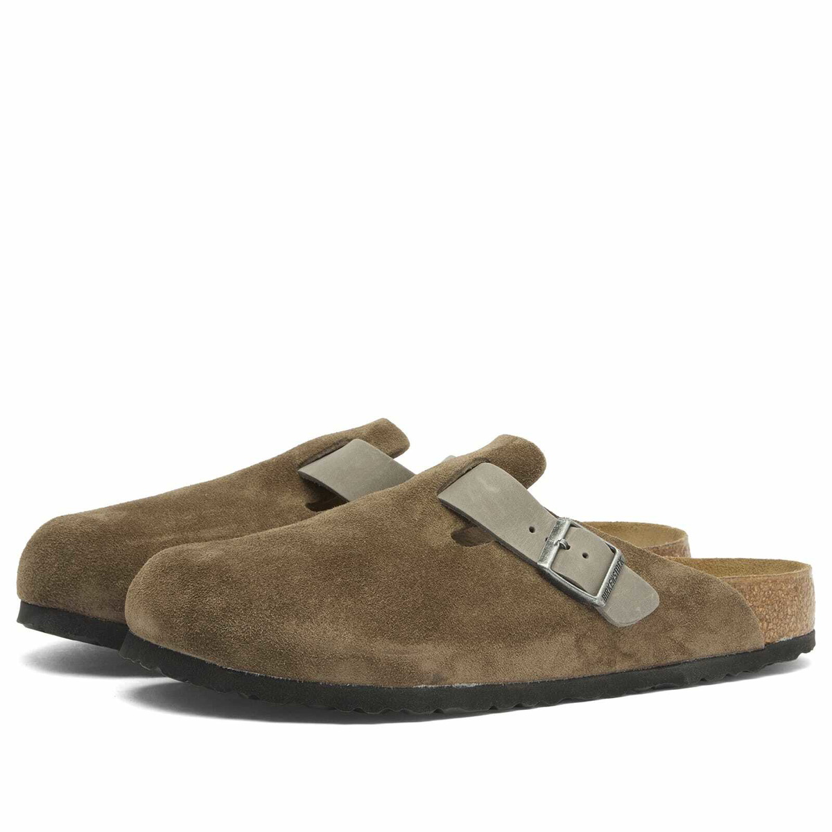 Birkenstock Men's Boston Clog - Concrete Grey Suede/Leather