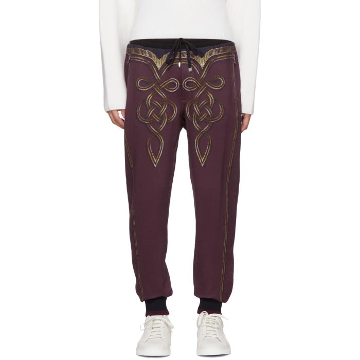 Photo: Dolce and Gabbana Burgundy Knight Lounge Pants
