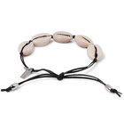 SAINT LAURENT - Leather and Shell Bracelet - White